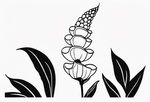 Whimsical Foxglove Plant tattoo idea