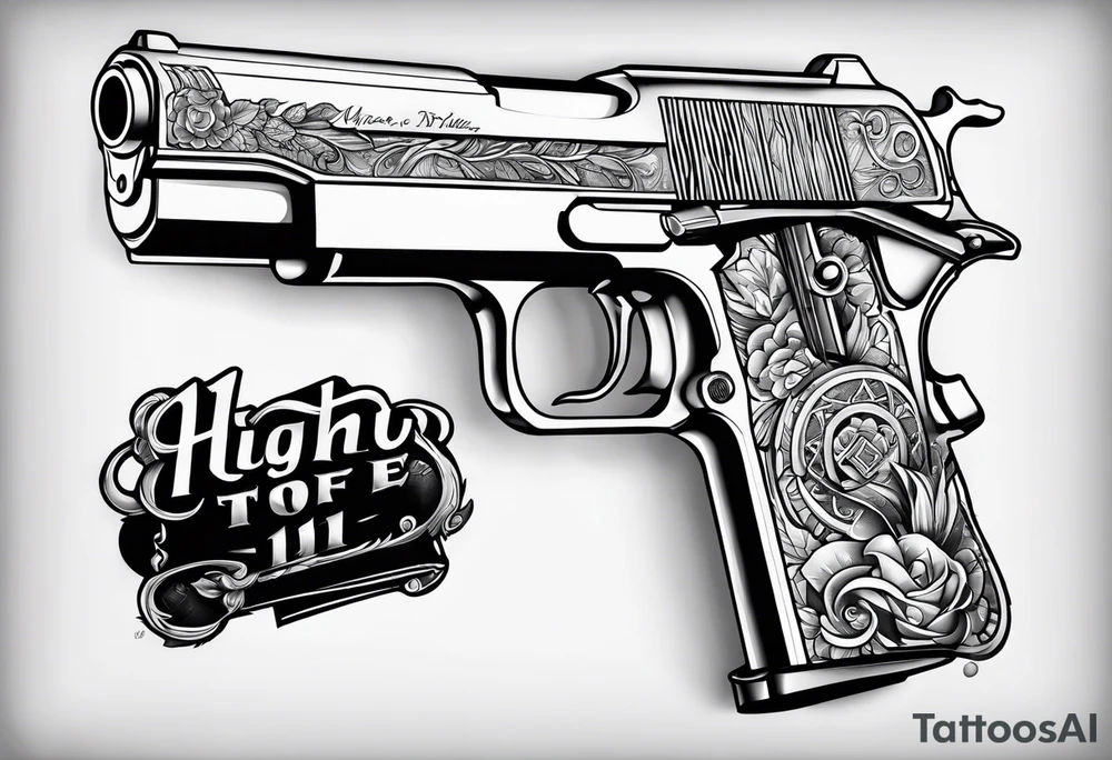 cartoon holding a gun tattoo idea