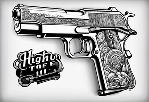 cartoon holding a gun tattoo idea
