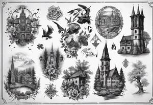 Blackforest freiburg city tattoo idea