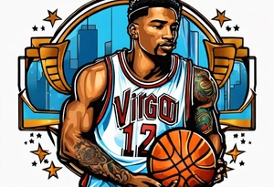 september virgo logo, birth year 2005, birth place detroit , basketball player tattoo idea