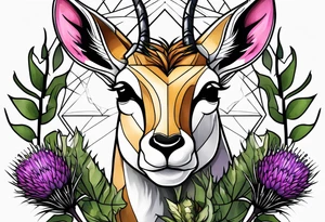 Springbok and scottish thistle tattoo idea