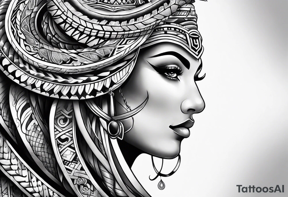 aztec snake sleeve tattoo idea