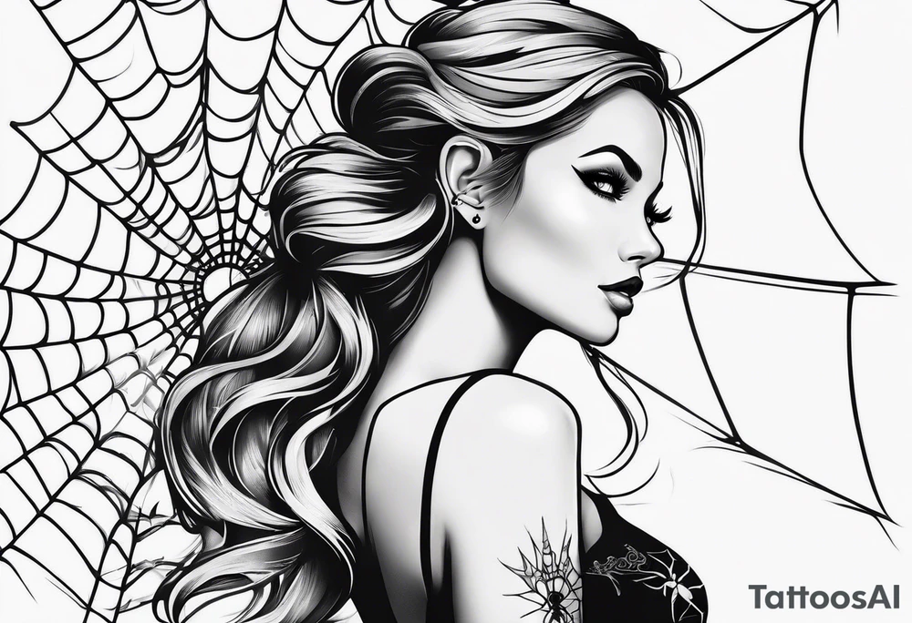Feminine spider tattoo idea