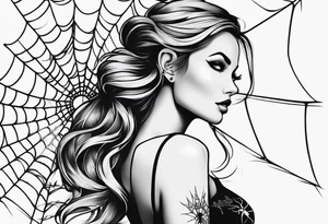 Feminine spider tattoo idea