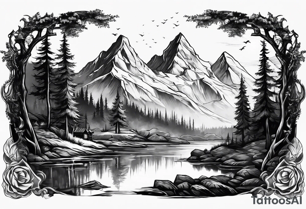 Skyrim landscape tattoo idea