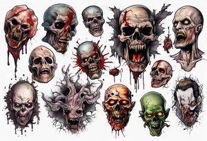 Gruesome horror scene tattoo idea