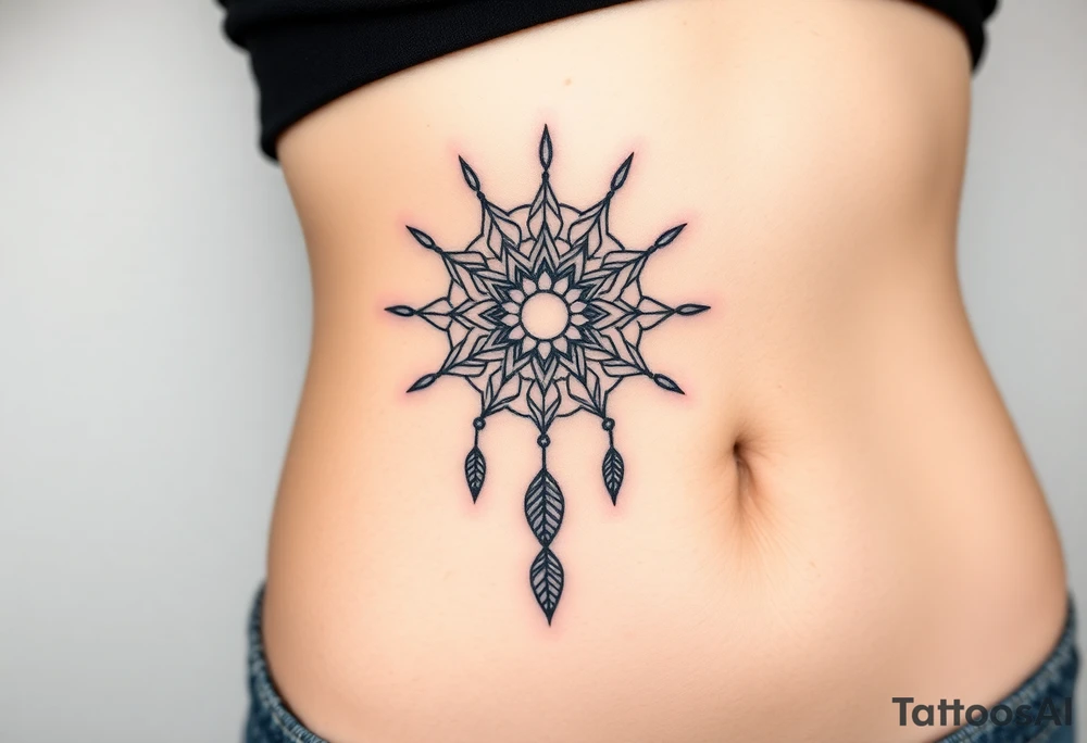dreamcatcher sun tattoo idea