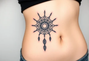 dreamcatcher sun tattoo idea
