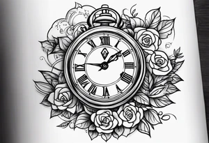 Time slipping away family sleeve tattoo idea