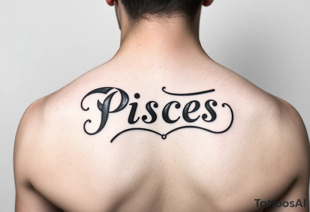 From the word “Pisces” around the word female characteristics of the zodiac tattoo idea