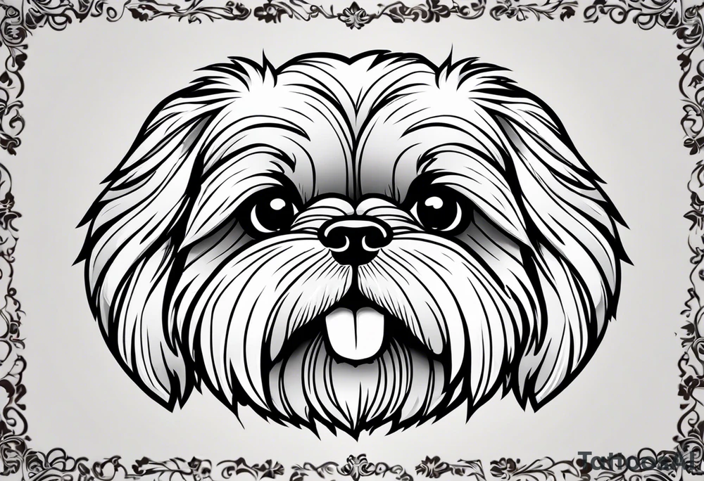 cartoon shih tzu/yorkie in style of disney tattoo idea