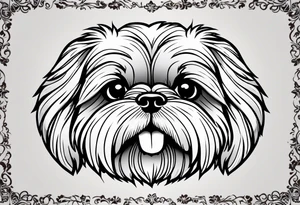 cartoon shih tzu/yorkie in style of disney tattoo idea