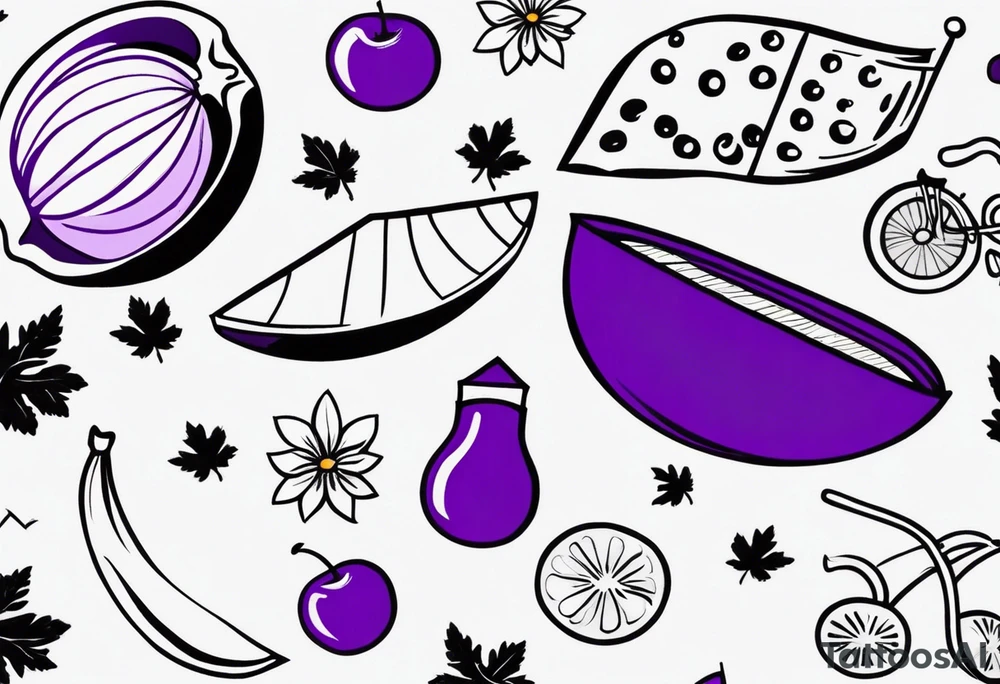 We want a minimalist style tattoo that can represent both our grandma and grandpa. Grandma favorite color is purple and loves going to church and farmers market. Grandpa favorite color is white and loves watching basketballs and jogging around university campuses tattoo idea