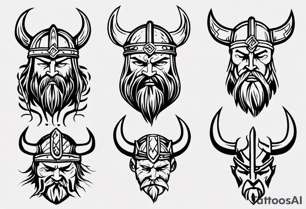 Simple viking head tattoo idea