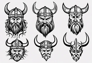 Simple viking head tattoo idea