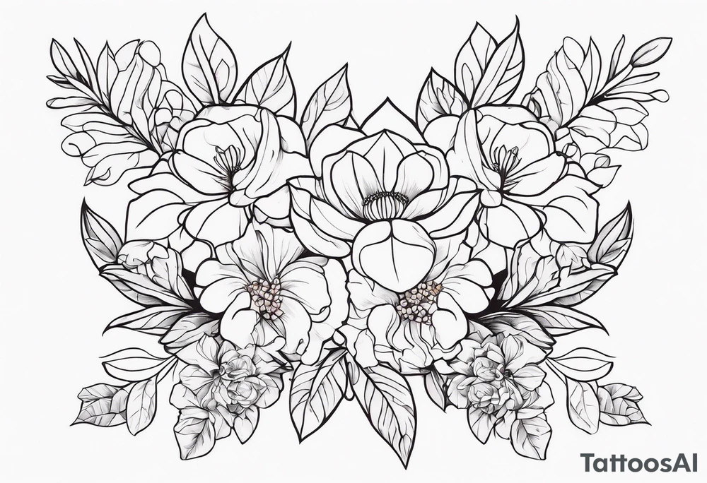 ornaments of flowers tattoo idea