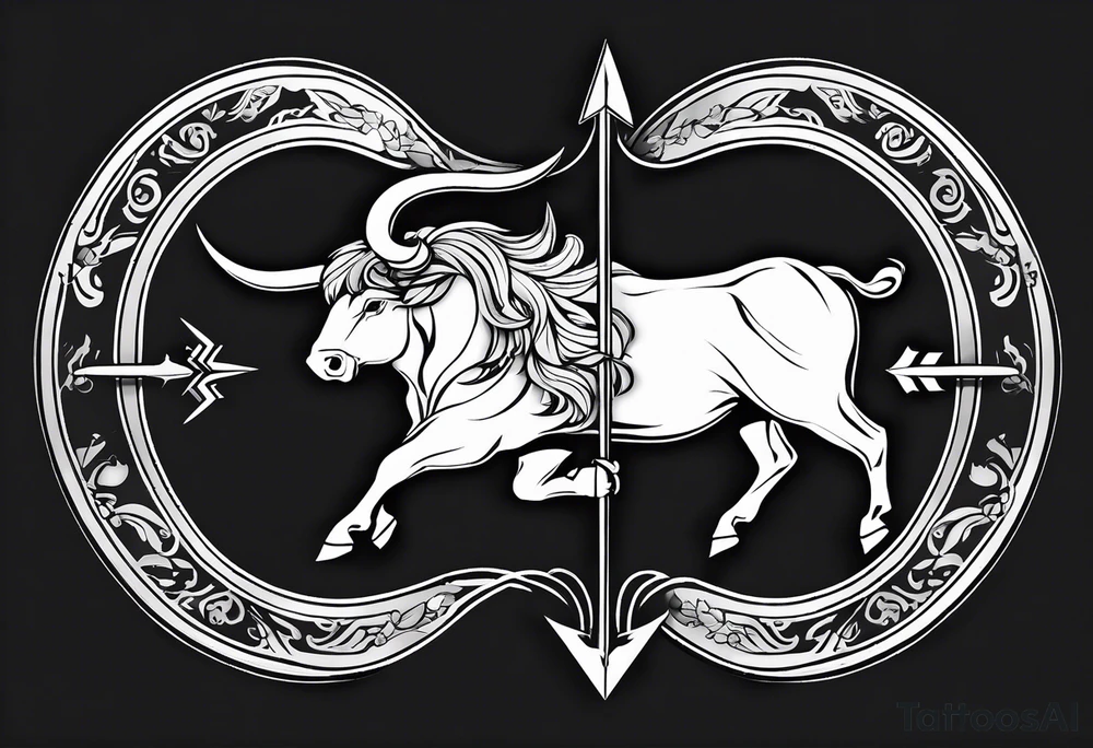 Half Taurus symbol Half Gemini symbol, split down the middle by an arrow. Astrology tattoo idea Half Taurus symbol Half Gemini symbol, split down the middle by an arrow. Astrology tattoo idea