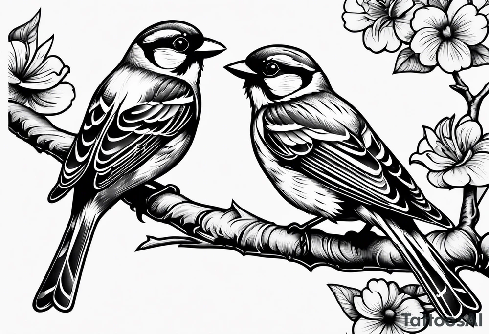 vintage sparrows tattoo idea