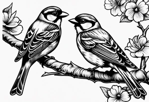 vintage sparrows tattoo idea