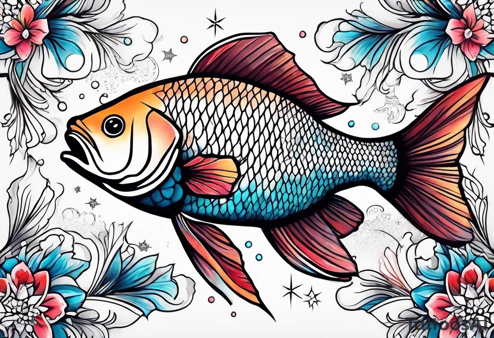 Constellation, animal fish carp kaoi, snowflake tattoo idea