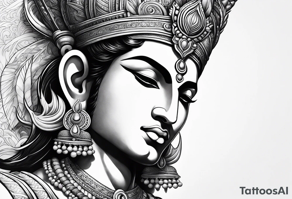 Realistic Vishnu tattoo idea