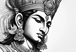 Realistic Vishnu tattoo idea