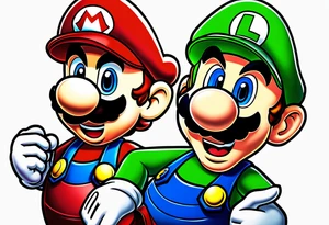 Mario and Luigi half sleeve tattoo idea