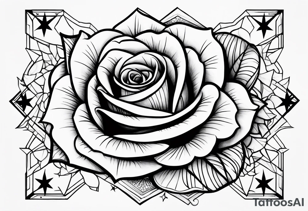 Rose, Virgo, stars, perfectly imperfect tattoo idea