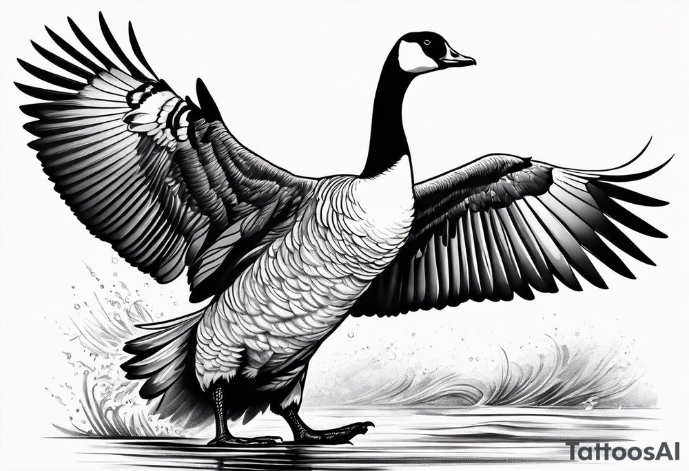 angry canadian goose shaking wings in profile tattoo idea angry canadian goose shaking wings in profile tattoo idea
