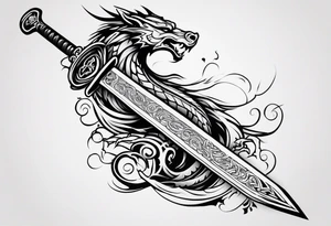 Valhalla  dragon sword tattoo idea