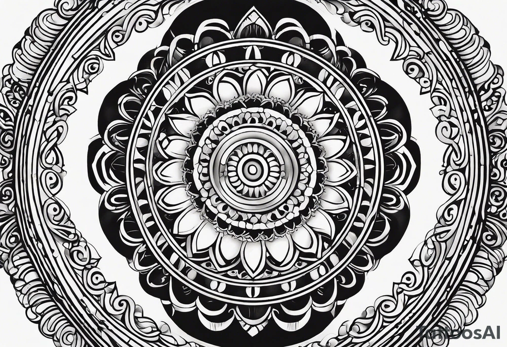 only one vertical line of seven individual circles in descending size tattoo idea