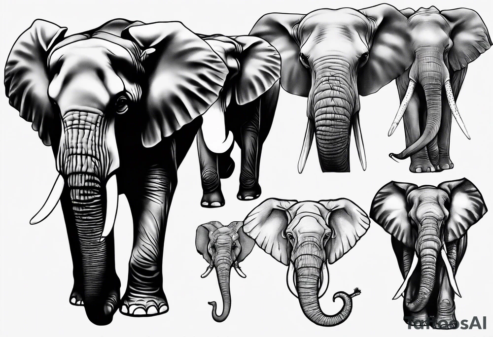 realistisc elephant tattoo idea