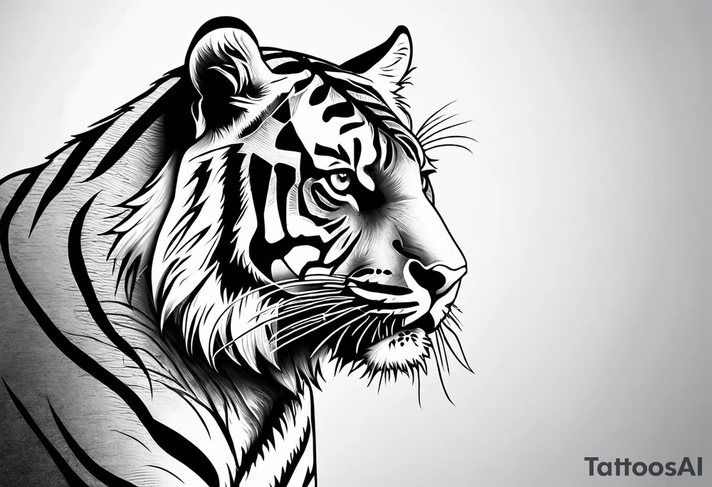 tiger standing up tattoo idea