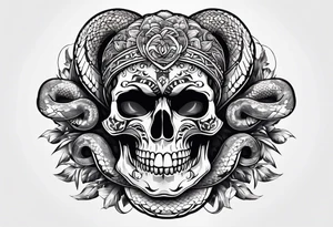 Skull and snake tattoo idea