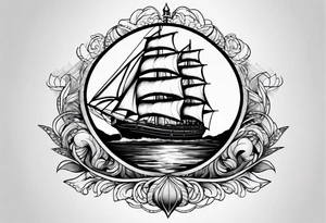 A sailing boat tattoo idea