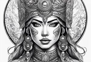 Moon warrior goddess tattoo idea