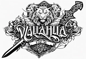 Valhalla fire sword chains mom tattoo idea