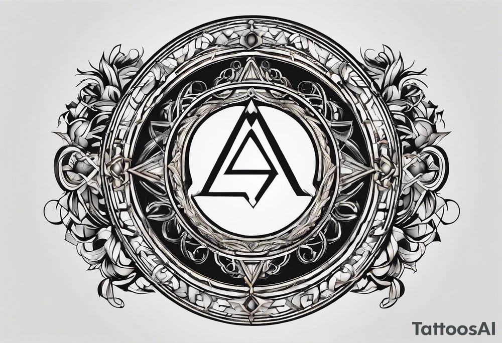 letter delta inside a chain circle, subtle, womanly, simplistic tattoo idea