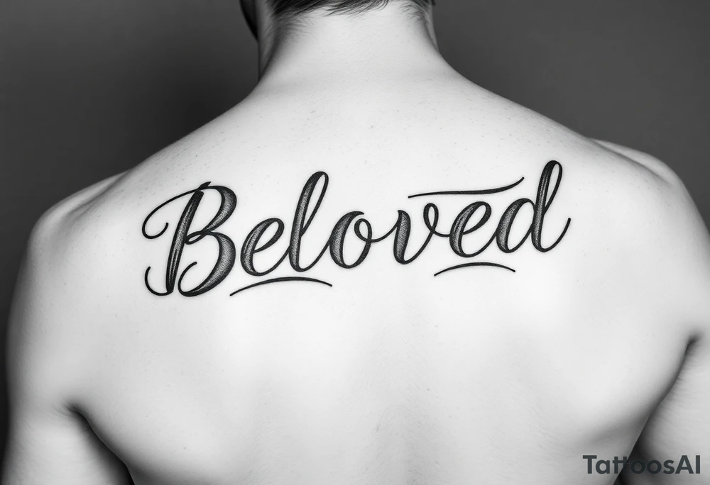 make me an image the word “Beloved” in various cursive fonts tattoo idea