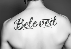 make me an image the word “Beloved” in various cursive fonts tattoo idea