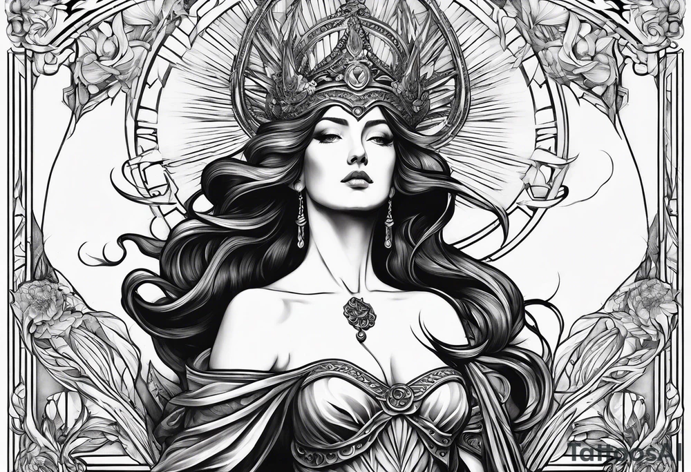 the goddess of vengeance tattoo idea