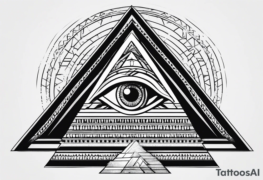 Pyramide with eye tattoo idea
