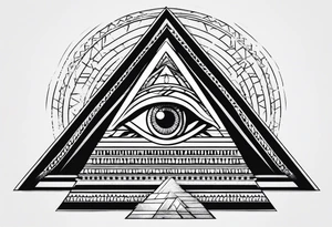 Pyramide with eye tattoo idea