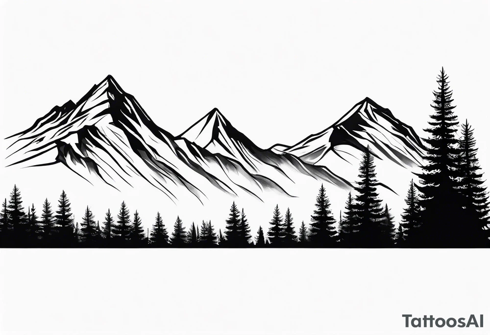 Small
One Mountain peak
Silhouette tattoo idea