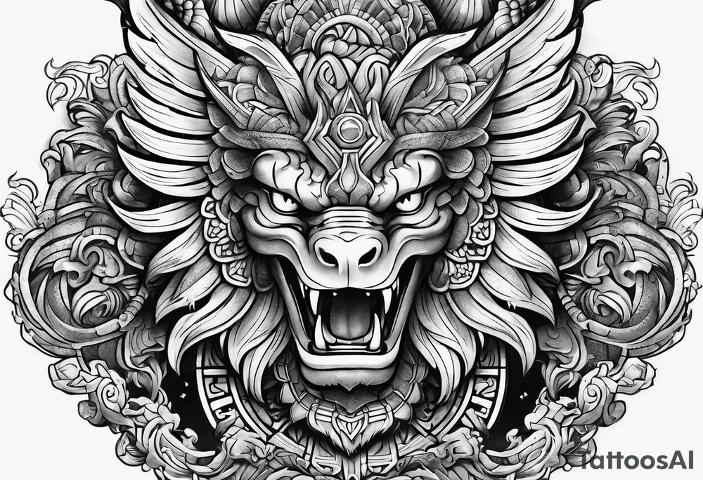 quetzalcoatl sleeve tattoo idea