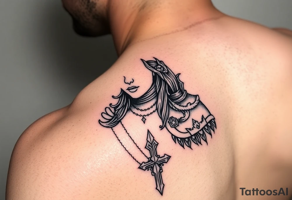 Joan of arc gothic style tattoo idea