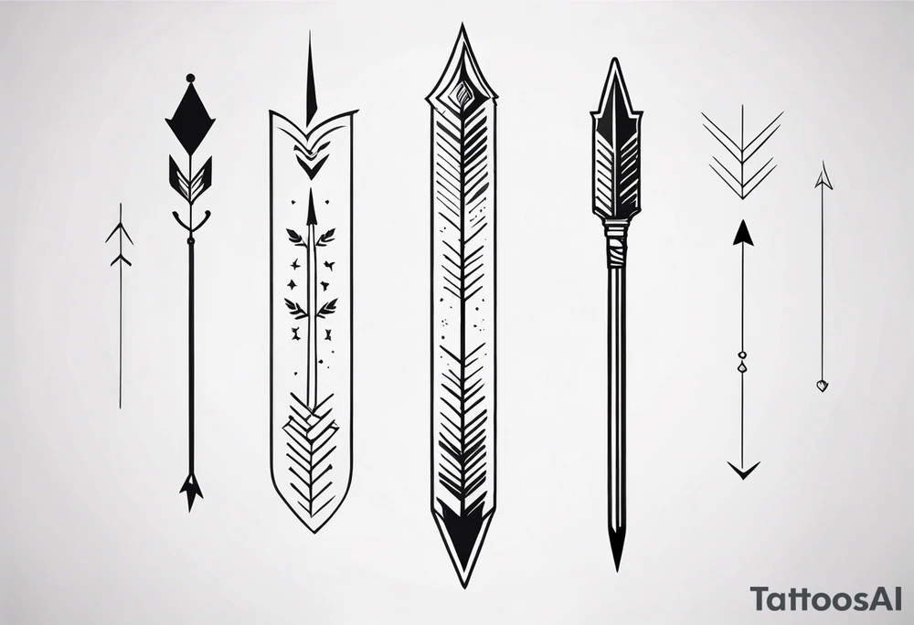 Simple Vertical Arrow tattoo idea