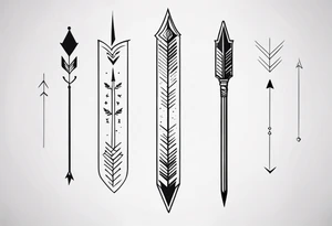 Simple Vertical Arrow tattoo idea