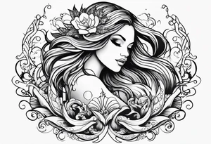 A beautiful and singing mermaid tattoo idea